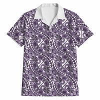 Hibiscus Bloom Island Tribal Waves Hawaiian Shirt Purple Polynesian Pattern LT01 Purple - Polynesian Pride