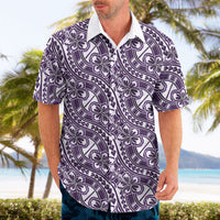 Hibiscus Bloom Island Tribal Waves Hawaiian Shirt Purple Polynesian Pattern LT01 - Polynesian Pride