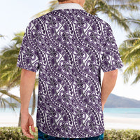 Hibiscus Bloom Island Tribal Waves Hawaiian Shirt Purple Polynesian Pattern LT01 - Polynesian Pride