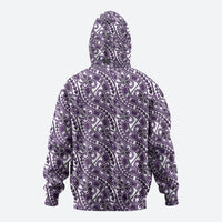 Hibiscus Bloom Island Tribal Waves Hoodie Purple Polynesian Pattern LT01 - Polynesian Pride