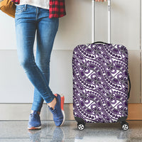 Hibiscus Bloom Island Tribal Waves Luggage Cover Purple Polynesian Pattern LT01 - Polynesian Pride