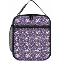 Hibiscus Bloom Island Tribal Waves Lunch Bag Purple Polynesian Pattern LT01 10.2 × 8.3 × 4.3 inch Purple - Polynesian Pride