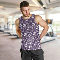 Hibiscus Bloom Island Tribal Waves Men Tank Top Purple Polynesian Pattern LT01 Purple - Polynesian Pride