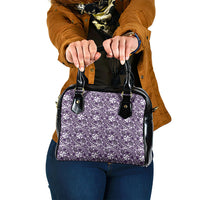 Hibiscus Bloom Island Tribal Waves Shoulder Handbag Purple Polynesian Pattern LT01 One Size Purple - Polynesian Pride
