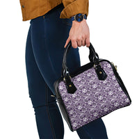 Hibiscus Bloom Island Tribal Waves Shoulder Handbag Purple Polynesian Pattern LT01 - Polynesian Pride