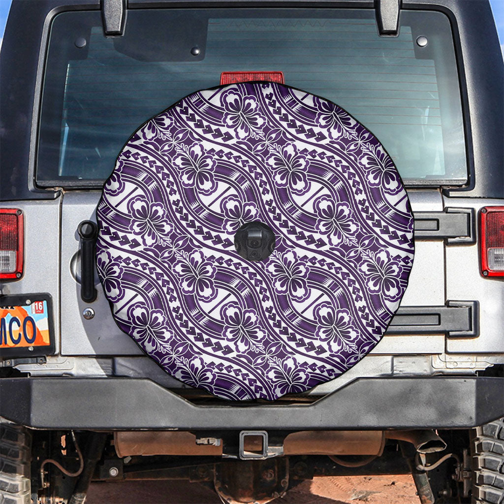 Hibiscus Bloom Island Tribal Waves Spare Tire Cover Purple Polynesian Pattern LT01 Purple - Polynesian Pride