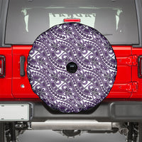 Hibiscus Bloom Island Tribal Waves Spare Tire Cover Purple Polynesian Pattern LT01 - Polynesian Pride