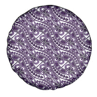 Hibiscus Bloom Island Tribal Waves Spare Tire Cover Purple Polynesian Pattern LT01 - Polynesian Pride