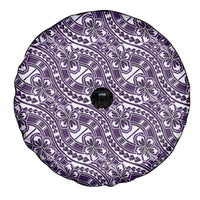 Hibiscus Bloom Island Tribal Waves Spare Tire Cover Purple Polynesian Pattern LT01 - Polynesian Pride