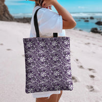 Hibiscus Bloom Island Tribal Waves Tote Bag Purple Polynesian Pattern LT01 - Polynesian Pride