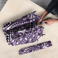 Hibiscus Bloom Island Tribal Waves Umbrella Purple Polynesian Pattern LT01 - Polynesian Pride