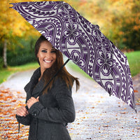 Hibiscus Bloom Island Tribal Waves Umbrella Purple Polynesian Pattern LT01 - Polynesian Pride