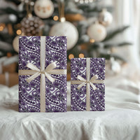 Hibiscus Bloom Island Tribal Waves Wrapping Paper Purple Polynesian Pattern LT01 - Polynesian Pride