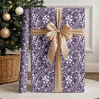 Hibiscus Bloom Island Tribal Waves Wrapping Paper Purple Polynesian Pattern LT01 - Polynesian Pride