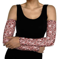 Hibiscus Bloom Island Tribal Waves Arm Sleeves Red Polynesian Pattern LT01 - Polynesian Pride