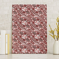 Hibiscus Bloom Island Tribal Waves Canvas Wall Art Red Polynesian Pattern LT01 Without Frame Red - Polynesian Pride