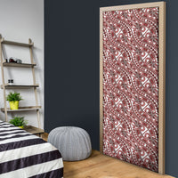 Hibiscus Bloom Island Tribal Waves Door Cover Red Polynesian Pattern LT01 - Polynesian Pride