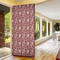 Hibiscus Bloom Island Tribal Waves Door Cover Red Polynesian Pattern LT01 - Polynesian Pride