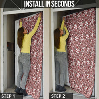 Hibiscus Bloom Island Tribal Waves Door Cover Red Polynesian Pattern LT01 - Polynesian Pride