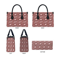 Hibiscus Bloom Island Tribal Waves Leather Bag Red Polynesian Pattern LT01 - Polynesian Pride