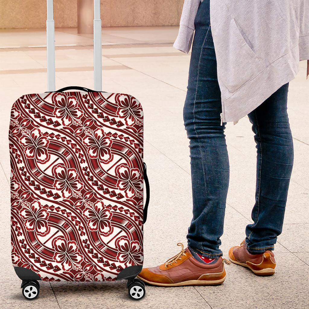 Hibiscus Bloom Island Tribal Waves Luggage Cover Red Polynesian Pattern LT01 Red - Polynesian Pride