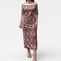 Hibiscus Bloom Island Tribal Waves Puletasi Red Polynesian Pattern LT01 Long Dress Red - Polynesian Pride
