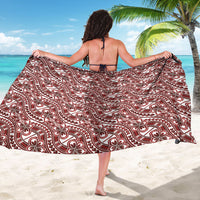 Hibiscus Bloom Island Tribal Waves Sarong Red Polynesian Pattern LT01 - Polynesian Pride