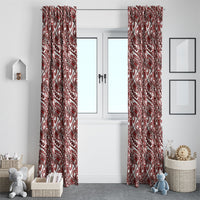 Hibiscus Bloom Island Tribal Waves Window Curtain Red Polynesian Pattern LT01 - Polynesian Pride
