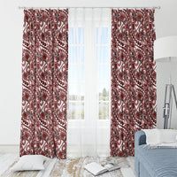 Hibiscus Bloom Island Tribal Waves Window Curtain Red Polynesian Pattern LT01 - Polynesian Pride