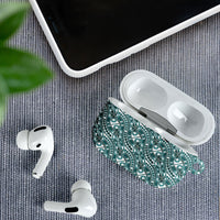 Hibiscus Bloom Island Tribal Waves AirPods Case Teal Polynesian Pattern
