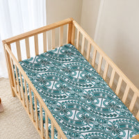 Hibiscus Bloom Island Tribal Waves Baby Bed Cover Teal Polynesian Pattern LT01 - Polynesian Pride