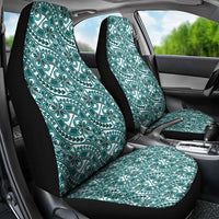 Hibiscus Bloom Island Tribal Waves Car Seat Cover Teal Polynesian Pattern LT01 - Polynesian Pride