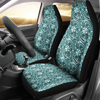Hibiscus Bloom Island Tribal Waves Car Seat Cover Teal Polynesian Pattern LT01 - Polynesian Pride