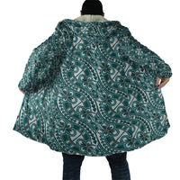 Hibiscus Bloom Island Tribal Waves Cloak Teal Polynesian Pattern LT01 - Polynesian Pride