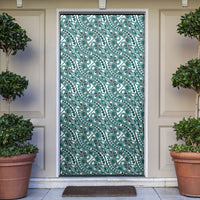 Hibiscus Bloom Island Tribal Waves Door Cover Teal Polynesian Pattern LT01 Teal - Polynesian Pride