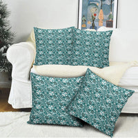 Hibiscus Bloom Island Tribal Waves Pillow Cover Teal Polynesian Pattern LT01 - Polynesian Pride