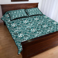 Hibiscus Bloom Island Tribal Waves Quilt Bed Set Teal Polynesian Pattern LT01 - Polynesian Pride