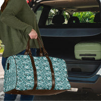 Hibiscus Bloom Island Tribal Waves Travel Bag Teal Polynesian Pattern LT01 - Polynesian Pride