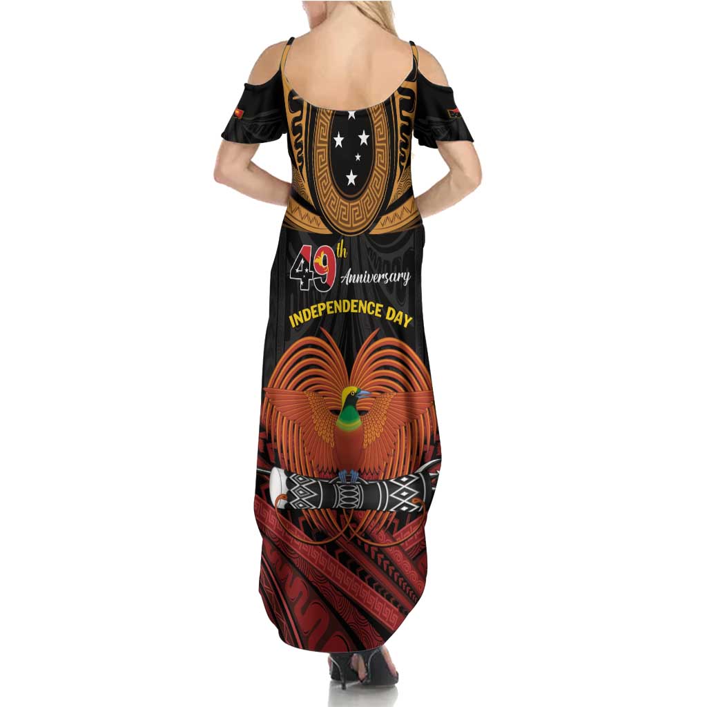 Papua New Guinea Bird of Paradise Family Matching Summer Maxi Dress and Hawaiian Shirt 16 September 1975 Independence Day Anniversary LT01 - Polynesian Pride