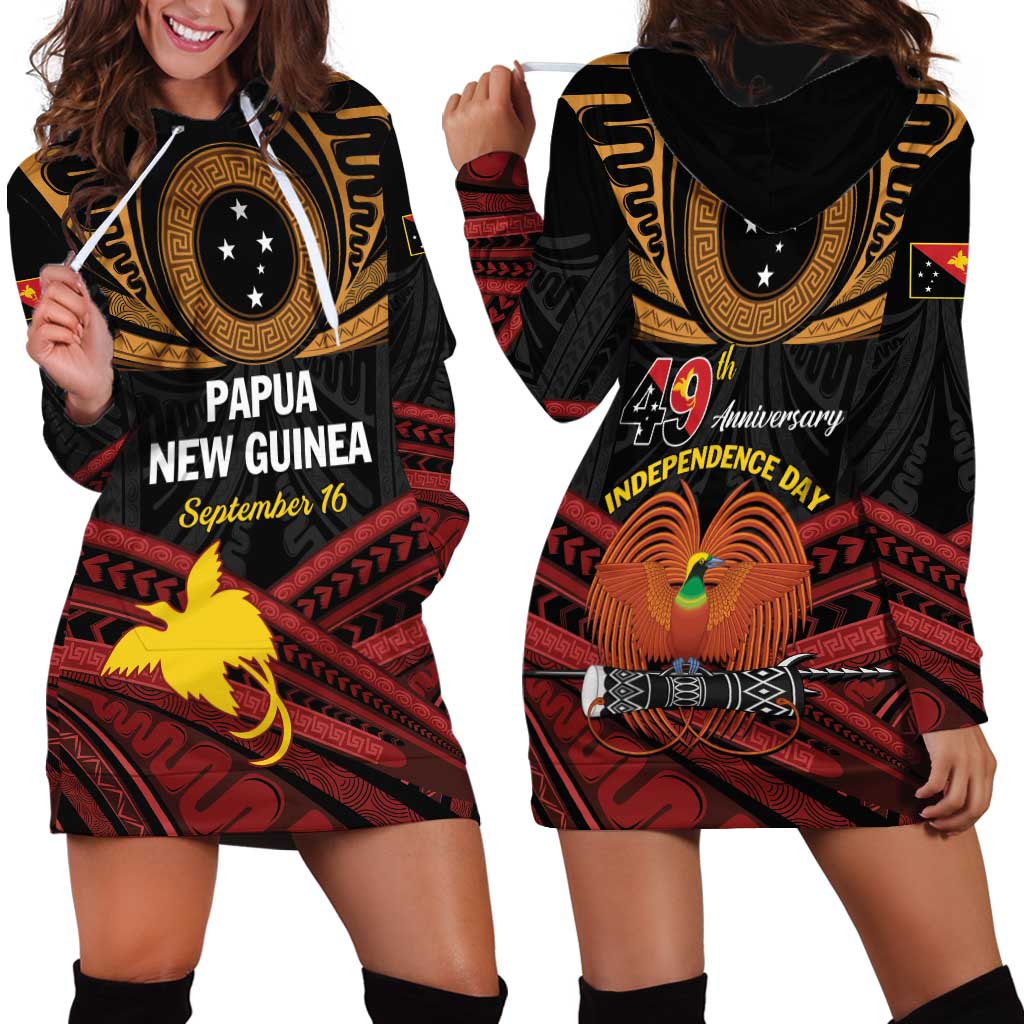 Papua New Guinea Bird of Paradise Hoodie Dress 16 September 1975 Independence Day Anniversary LT01 - Polynesian Pride
