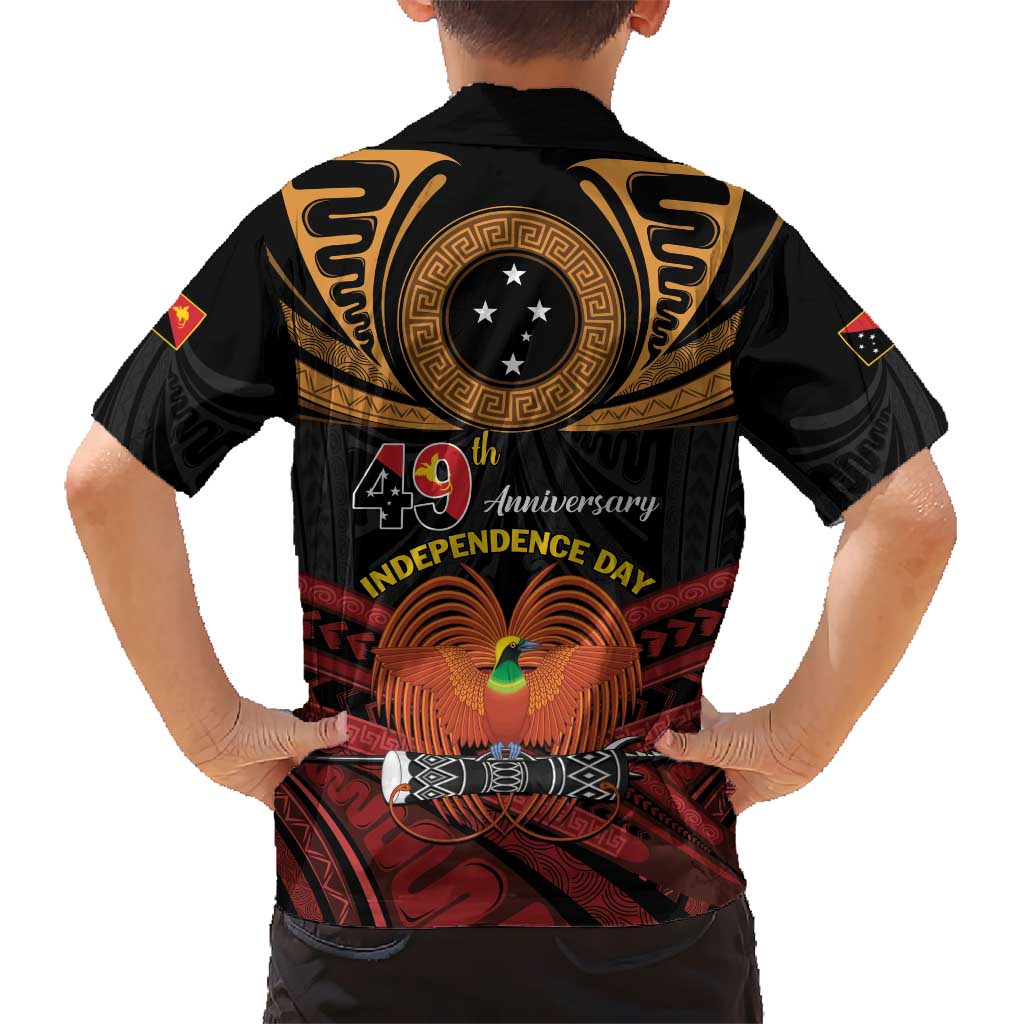 Papua New Guinea Bird of Paradise Kid Hawaiian Shirt 16 September 1975 Independence Day Anniversary