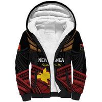 Papua New Guinea Bird of Paradise Sherpa Hoodie 16 September 1975 Independence Day Anniversary LT01 Unisex Black - Polynesian Pride