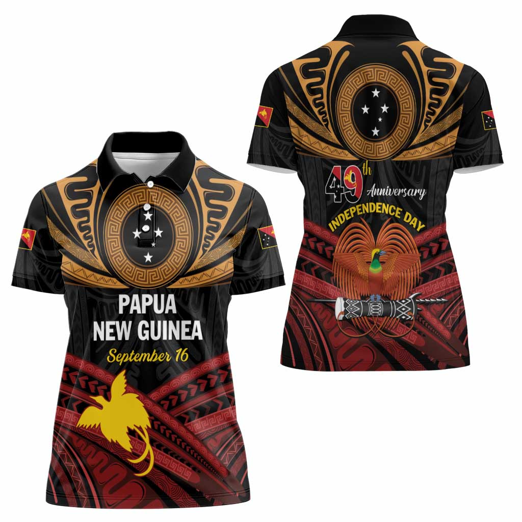 Papua New Guinea Bird of Paradise Women Polo Shirt 16 September 1975 Independence Day Anniversary LT01 - Polynesian Pride