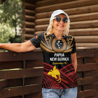 Papua New Guinea Bird of Paradise Women Polo Shirt 16 September 1975 Independence Day Anniversary LT01 - Polynesian Pride