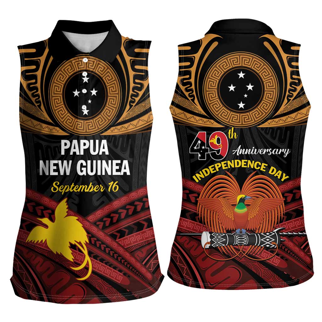 Papua New Guinea Bird of Paradise Women Sleeveless Polo Shirt 16 September 1975 Independence Day Anniversary LT01 - Polynesian Pride