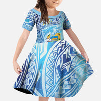 Tuvalu mo te Atua Family Matching Tank Maxi Dress and Hawaiian Shirt Tuvalu Dolphin Polynesian Pattern