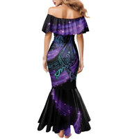 In September We Wear Teal And Purple Family Matching Mermaid Dress and Hawaiian Shirt Magic Ribbon Semicolon LT01 - Polynesian Pride