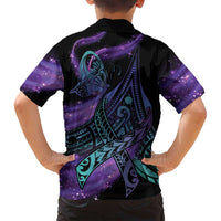 In September We Wear Teal And Purple Family Matching Summer Maxi Dress and Hawaiian Shirt Magic Ribbon Semicolon LT01 - Polynesian Pride