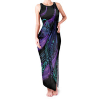 In September We Wear Teal And Purple Family Matching Tank Maxi Dress and Hawaiian Shirt Magic Ribbon Semicolon LT01 Mom's Dress Purple - Polynesian Pride