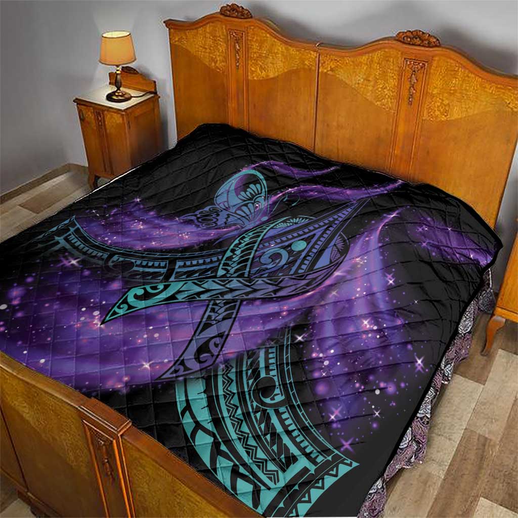 In September We Wear Teal And Purple Quilt Magic Ribbon Semicolon LT01 - Polynesian Pride